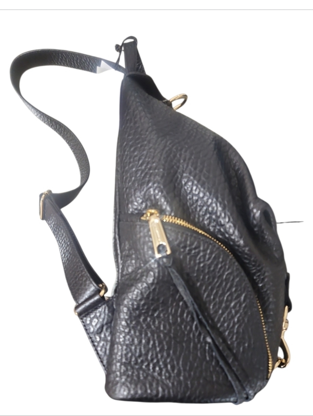 Rebecca Minkoff Julian Black Pebbled Leather Backpack - Gold Hardware NWT - Picture 11 of 15